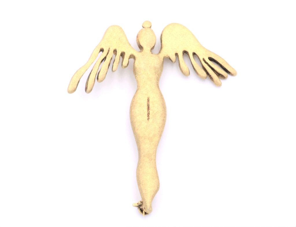 “She angel” Brooch silver, yellow, matt
