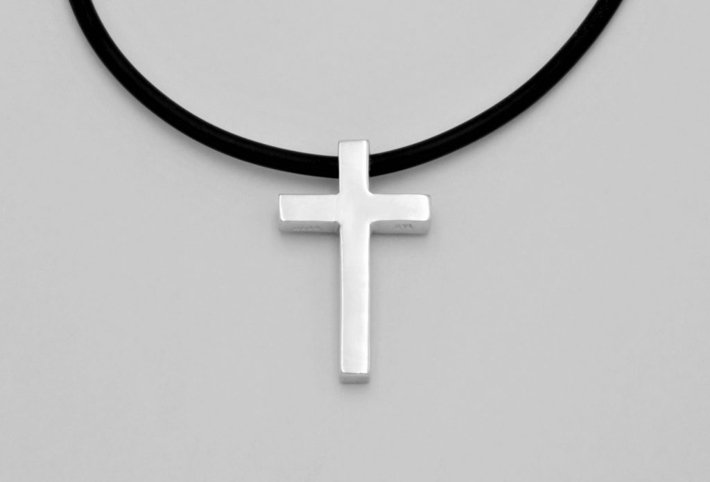 “Minimal square II” Cross white gold