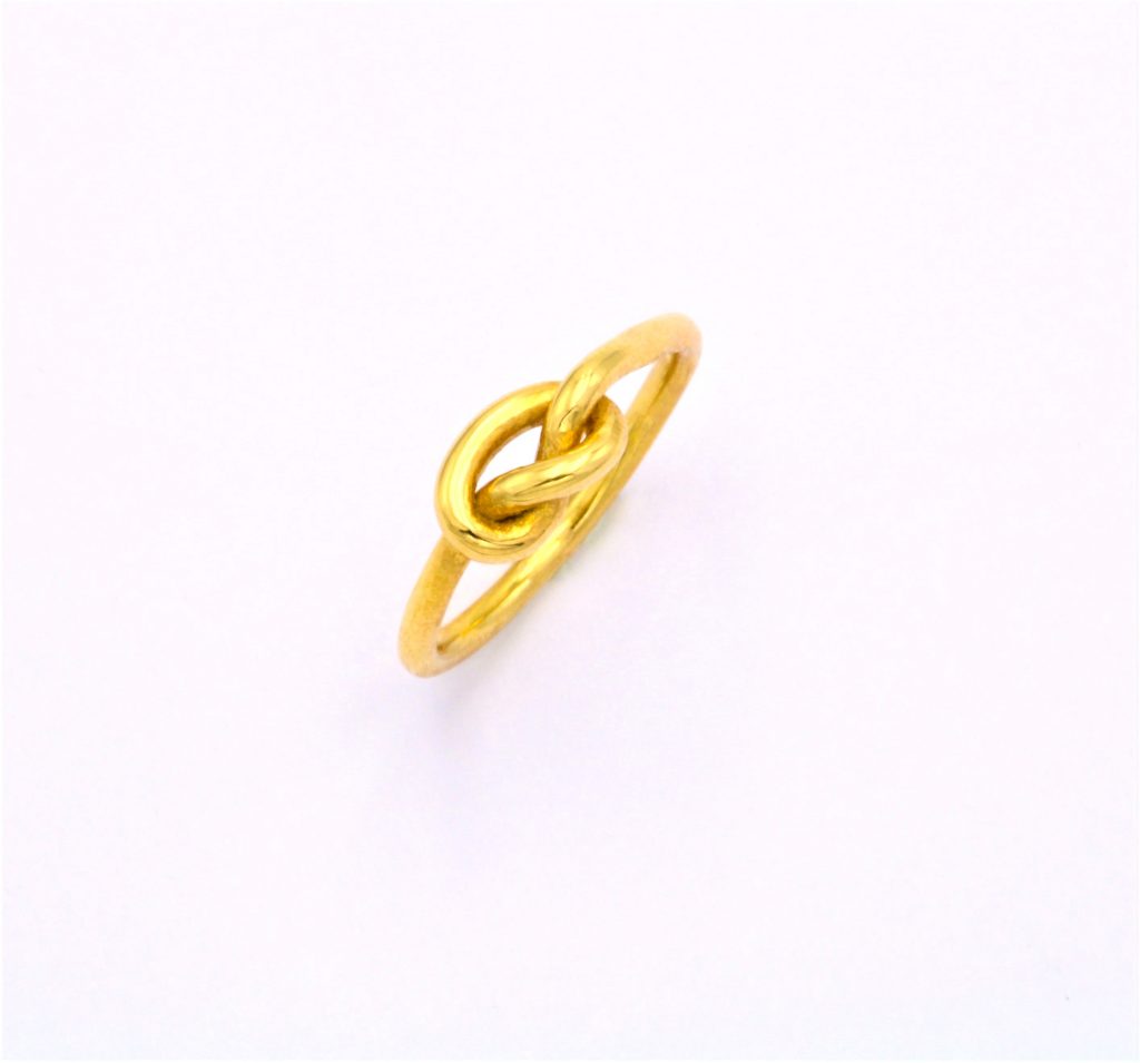 “Knot” Ring, silver, yellow