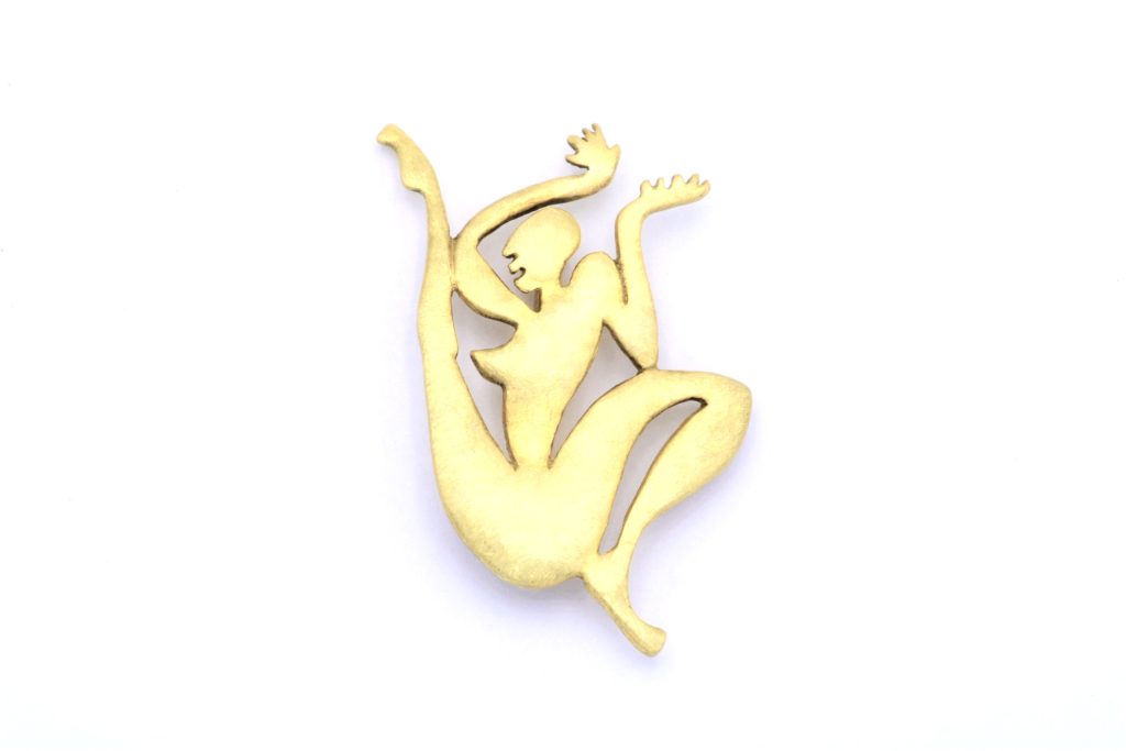 “Josephine Β IΙ” Brooch-pendant silver, yellow, mat