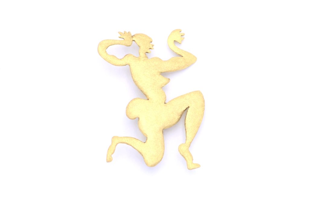 “Josephine A IΙ” Brooch-pendant silver, yellow, matt