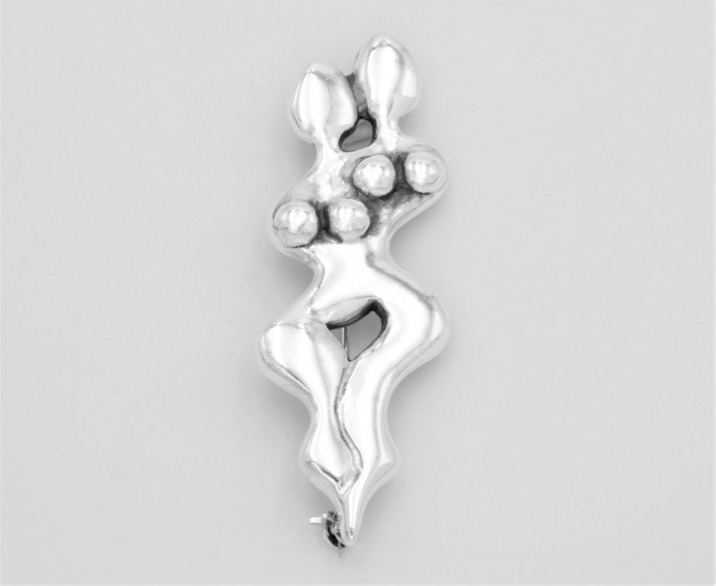 “Siamese” Brooch-pendant silver