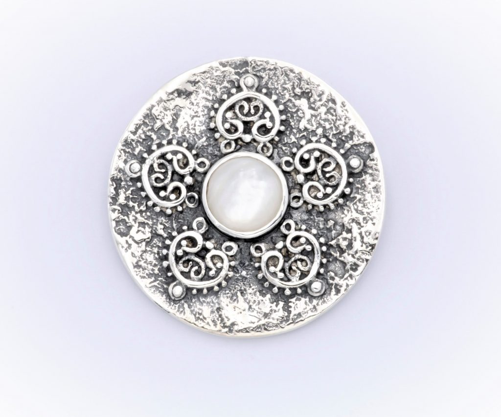 “6th century” Brooch- Pendant silver pearl