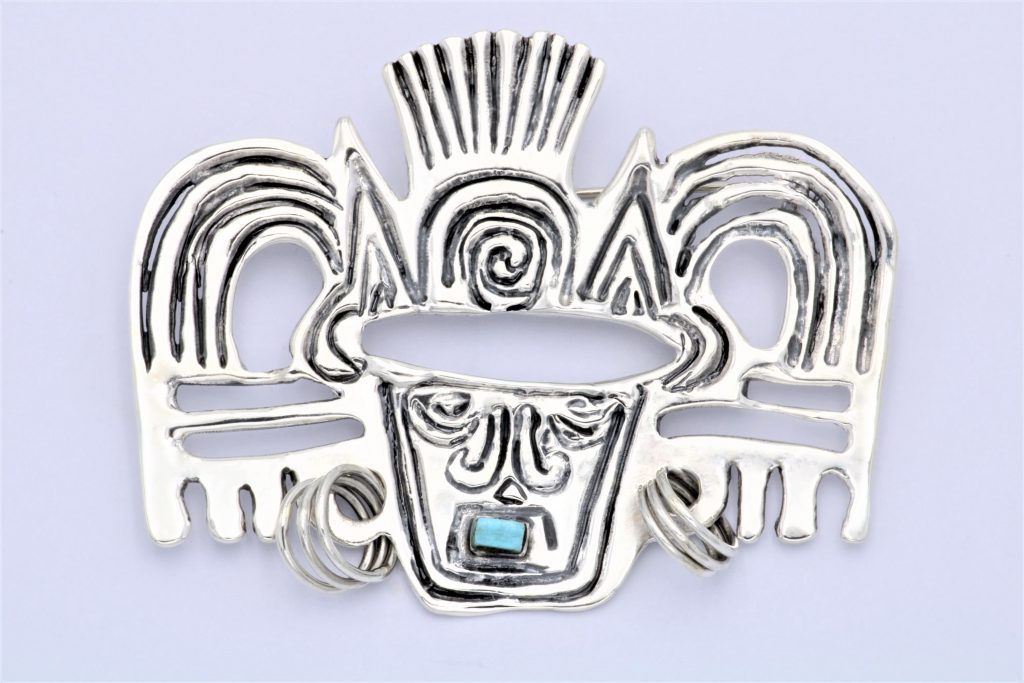 “” Brooch silver turquoise