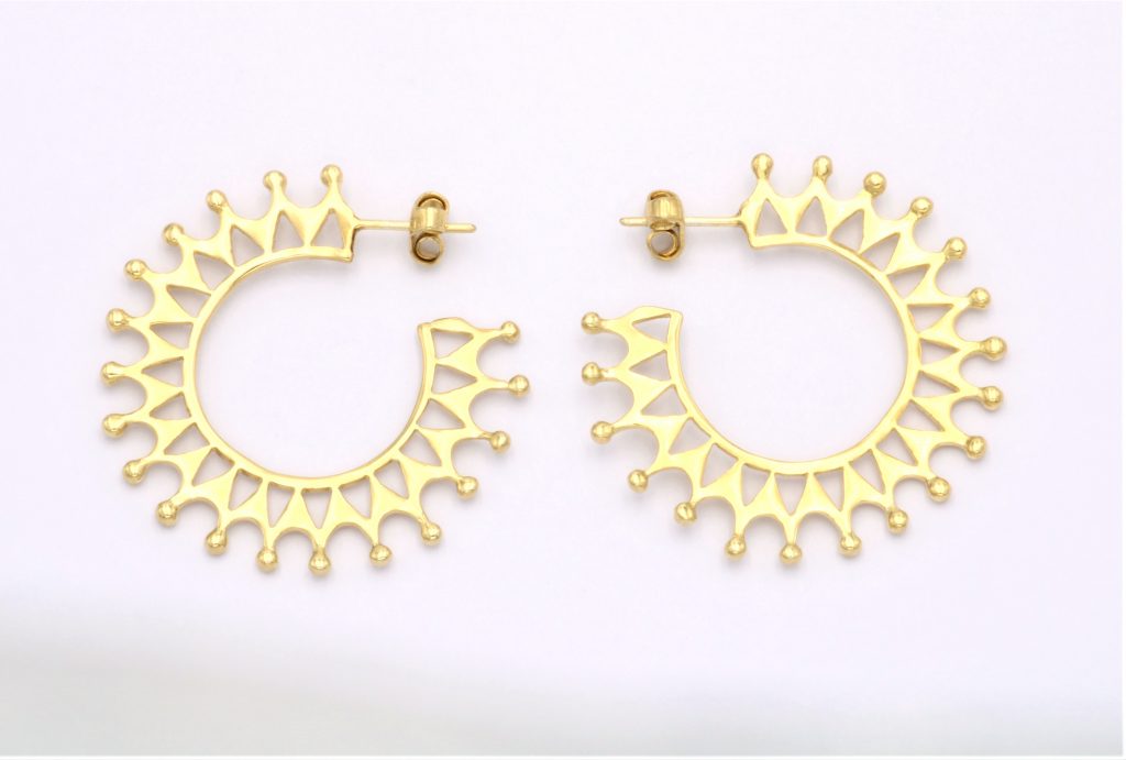 “Sun rays ΙΙ” Earrings silver yellow