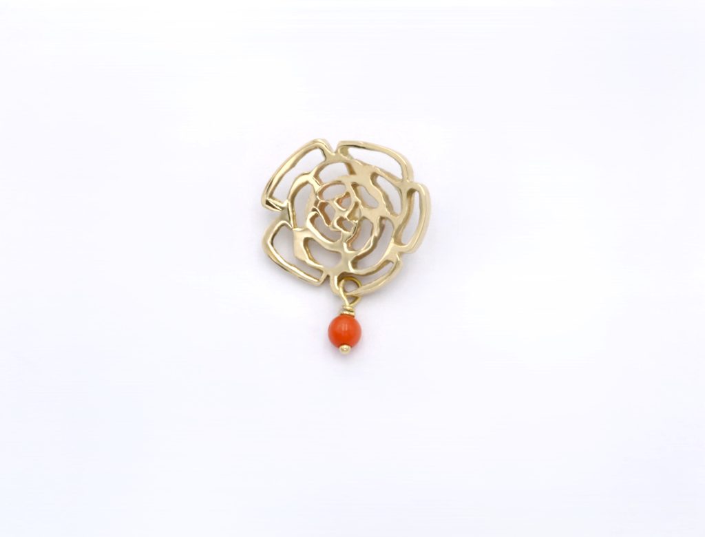 “Τριανταφυλλάκι” Πανταντίφ χρυσό με κοράλι