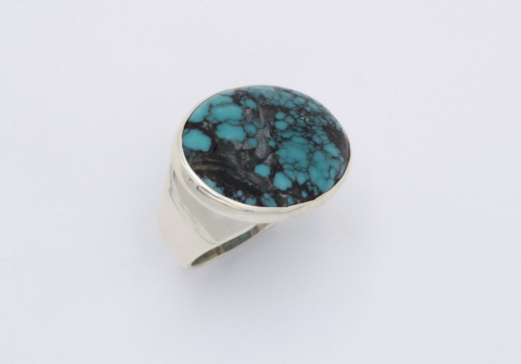 “Turquoise” Ring, silver and gold, turquoise