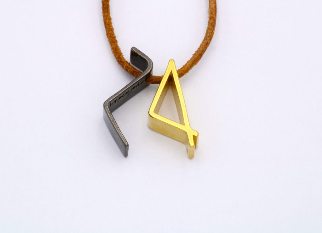 “Minimal” Pendant-lucky charm 2024 silver, yellow-black