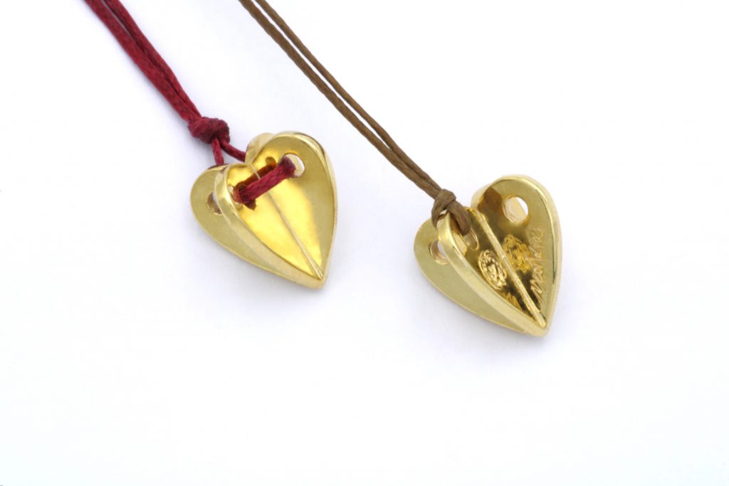 “Double heart” Pendant-lucky charm 2024 silver yellow