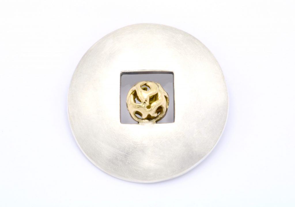 “” Brooch-pendant silver and gold