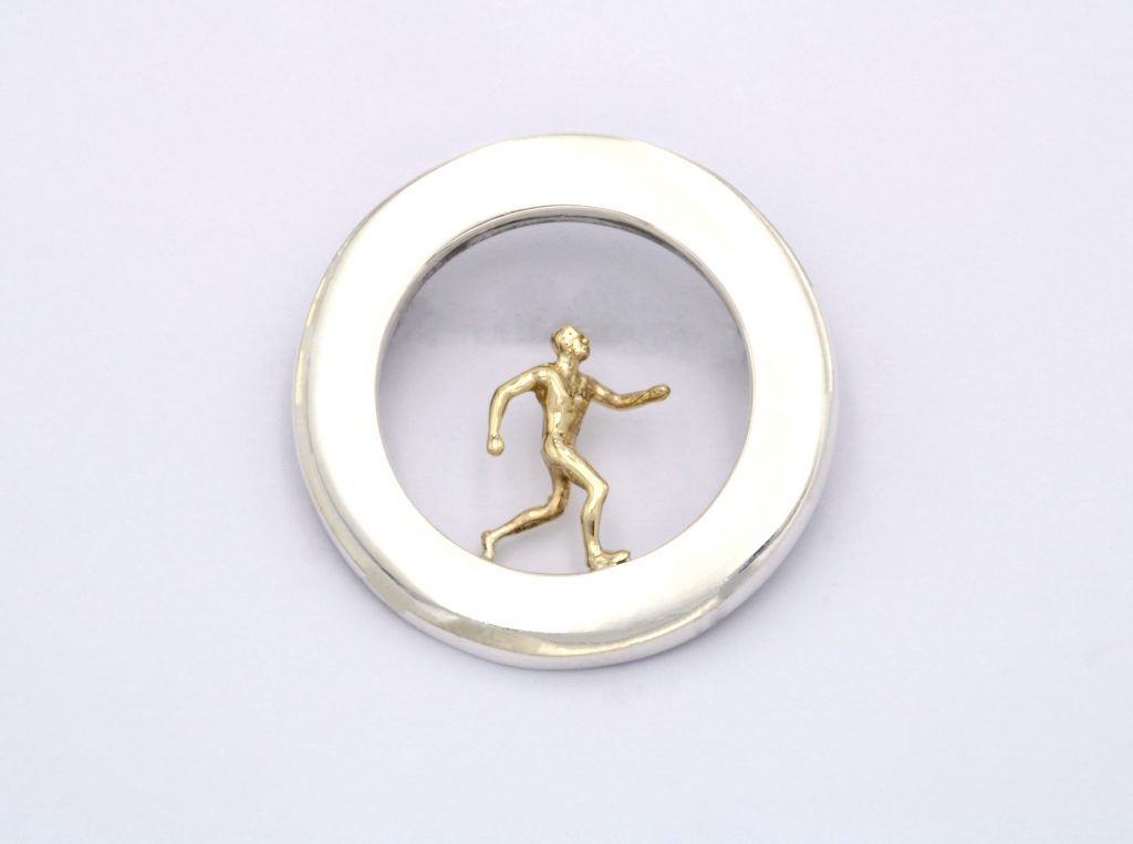 “” Brooch-pendant silver and gold