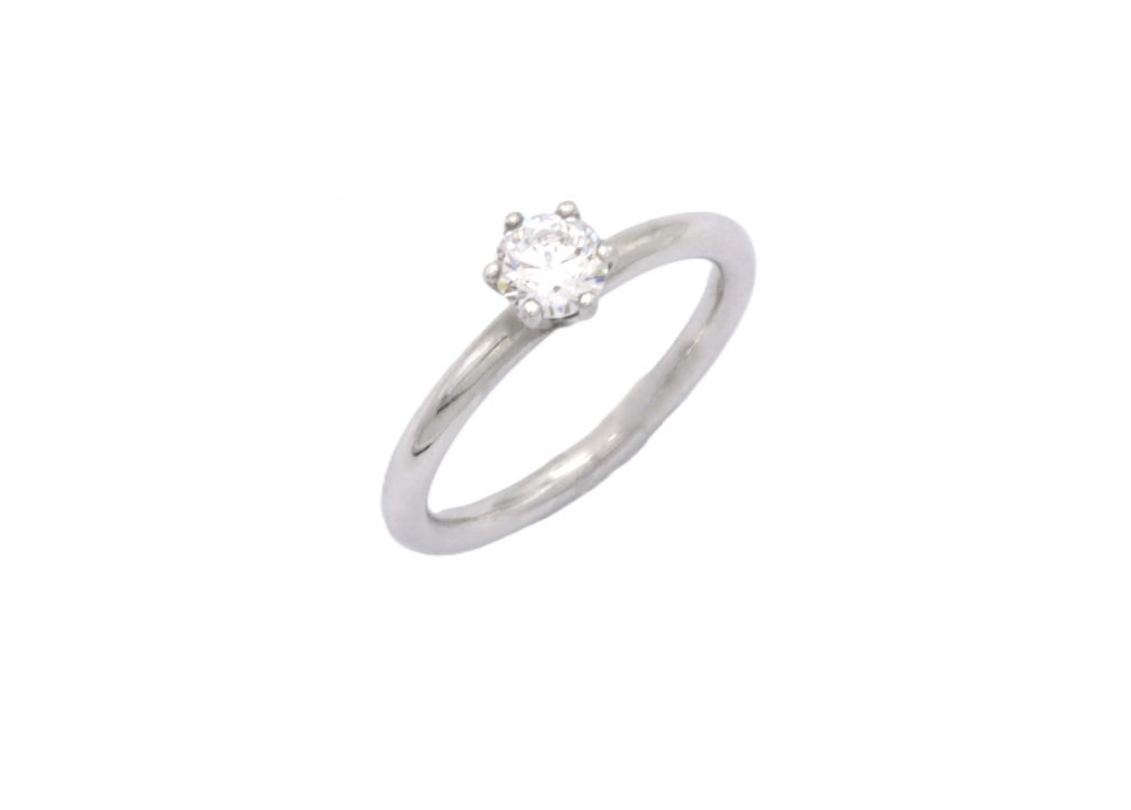 “Solitaire” Ring, silver, cubic zirconium