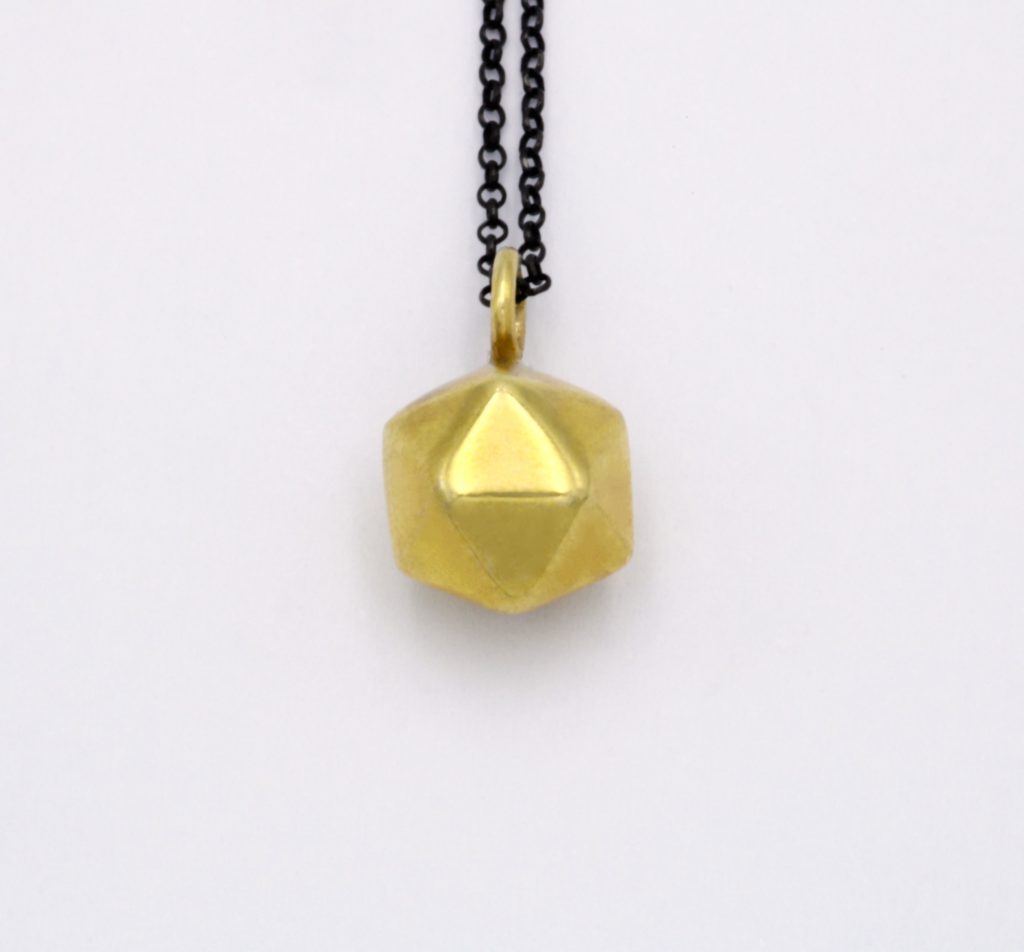 “20-hedron II” Pendant silver yellow