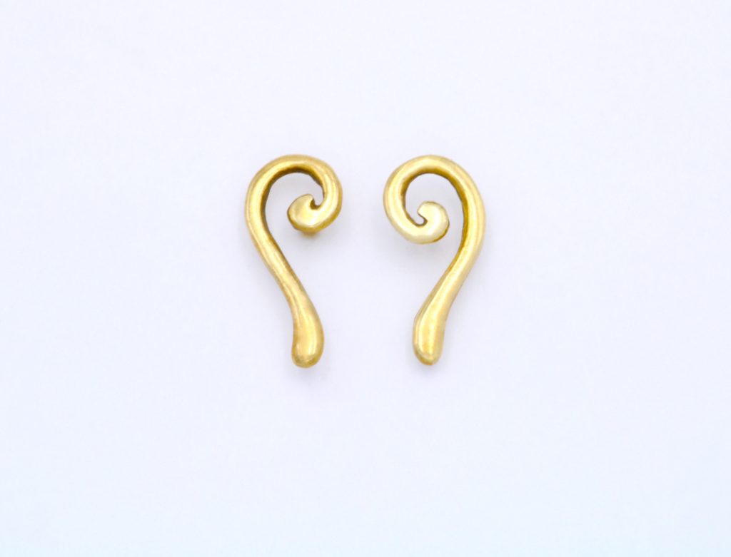 “Wave” Earrings silver yellow