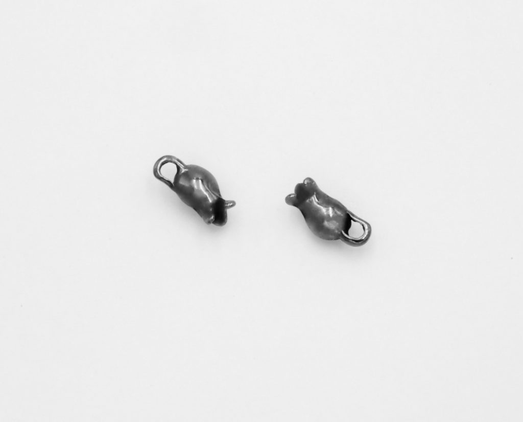 “Little mice” Earrings silver black