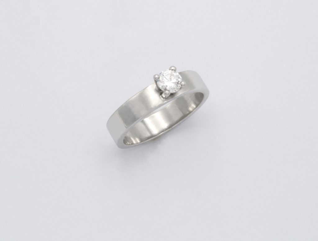 “Solitaire” Ring, silver, cubic zirconium