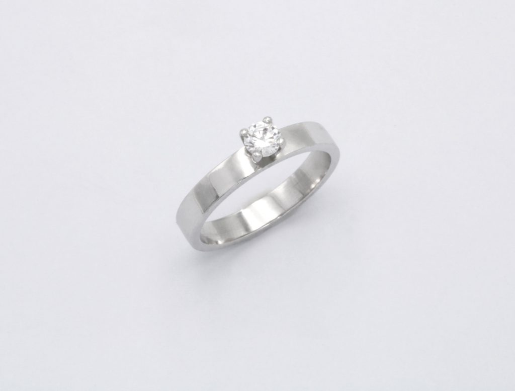 “Solitaire” Ring, silver, cubic zirconium