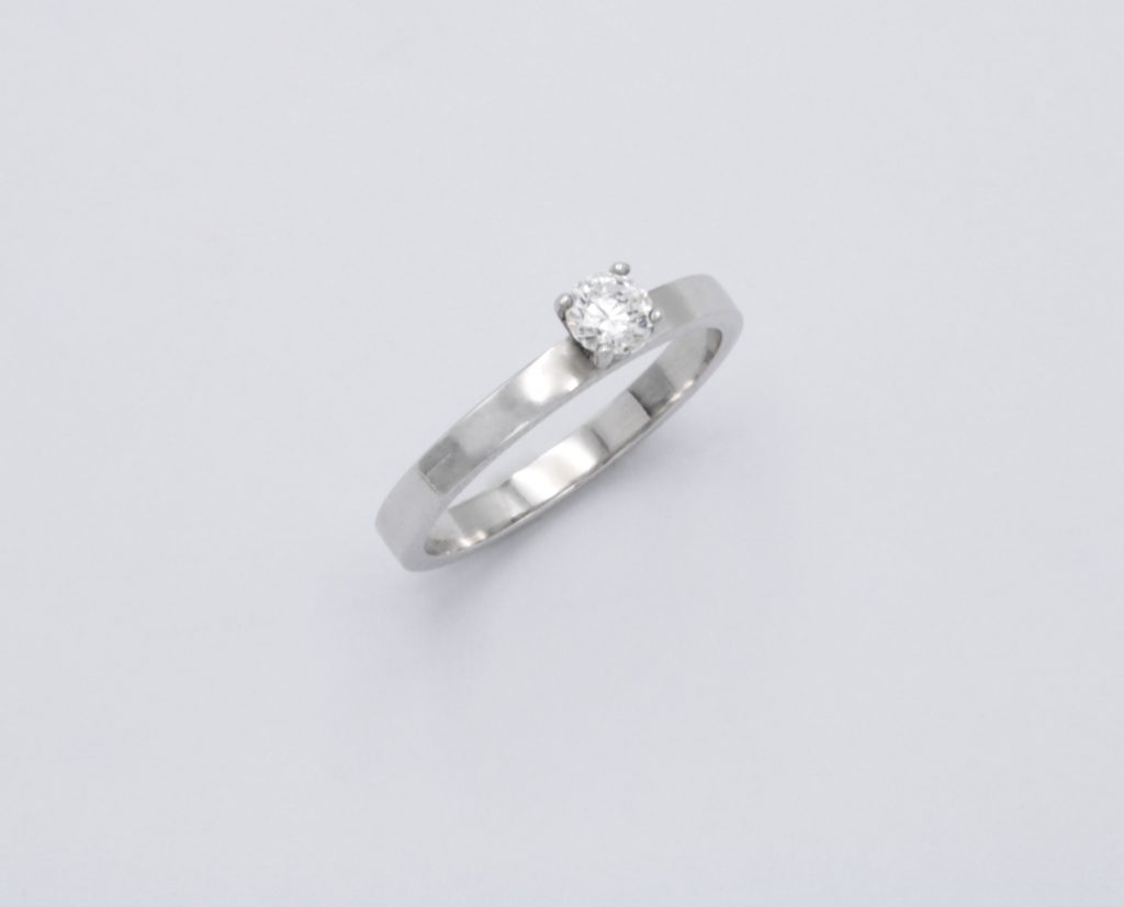“Solitaire” Ring, silver, cubic zirconiumm