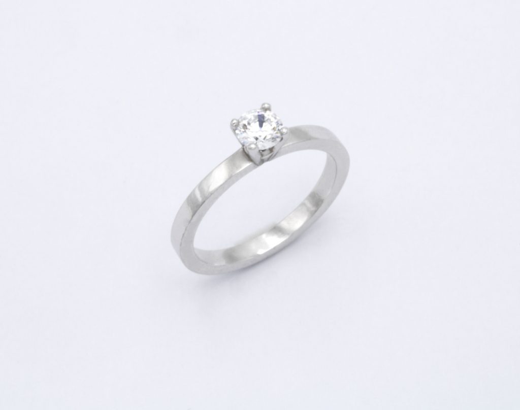 “Solitaire” Ring, silver, cubic zirconium