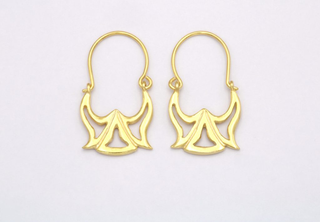 “Minoan lilies” Earrings silver, yellow