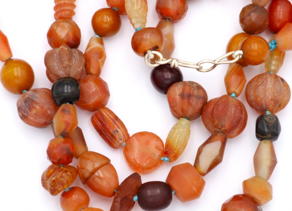 “Carnelians” Necklace silver amber, carnelian