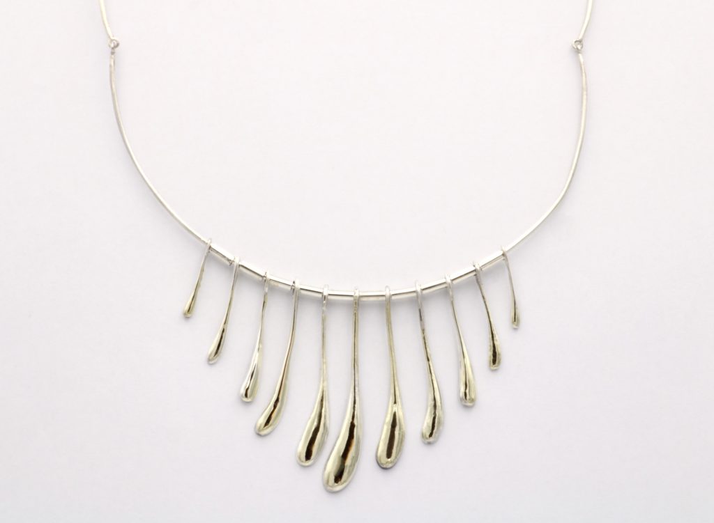 “Notes” Necklace silver and gold