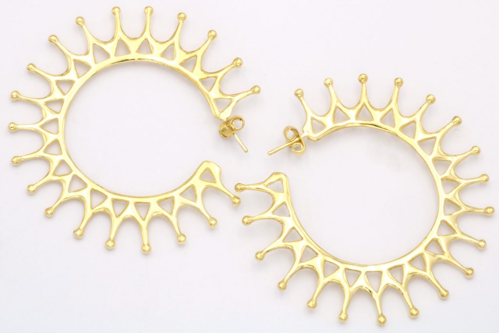 “Sun rays Ι” Earrings silver yellow