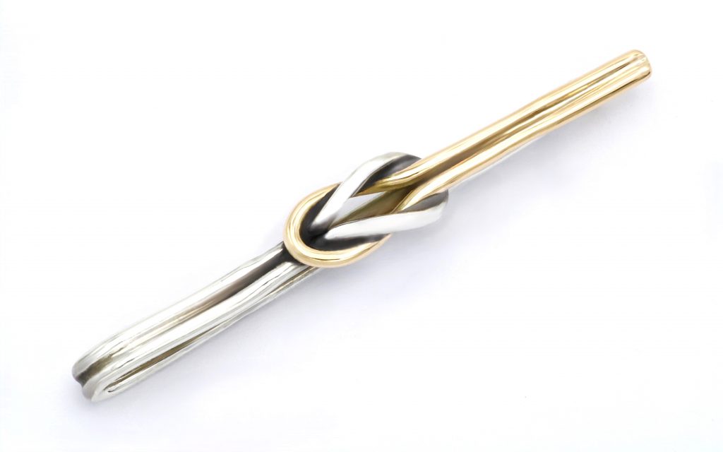 “Heraclion amma” Tie clip, silver and gold