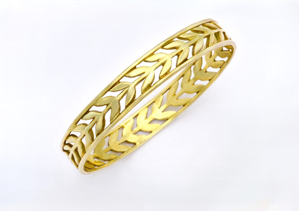 ”Laurel wreath I“ Bracelet, silver, yellow