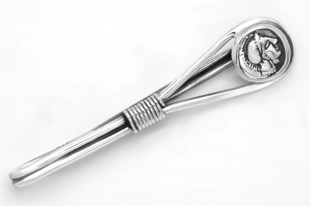 “Alkiviadis” Tie clip, silver, coin