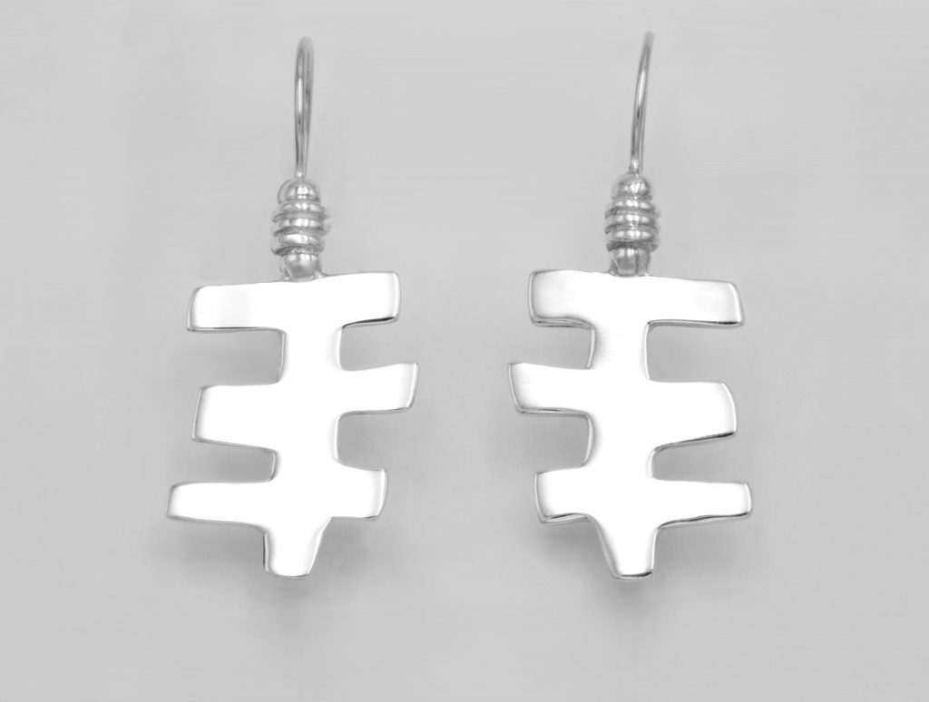 “Signal III” Earrings, silver