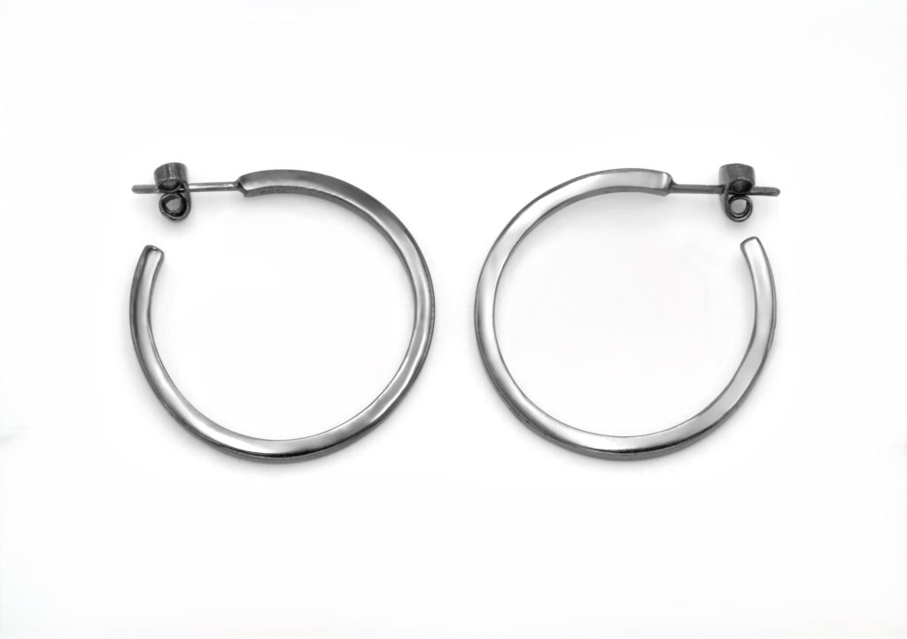 “Minimal square” Earrings silver black