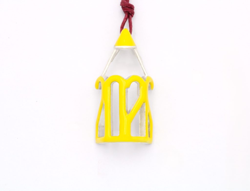 “Μολύβι” Πανταντίφ – Γούρι 2026 ασημένιο κίτρινο σμάλτο