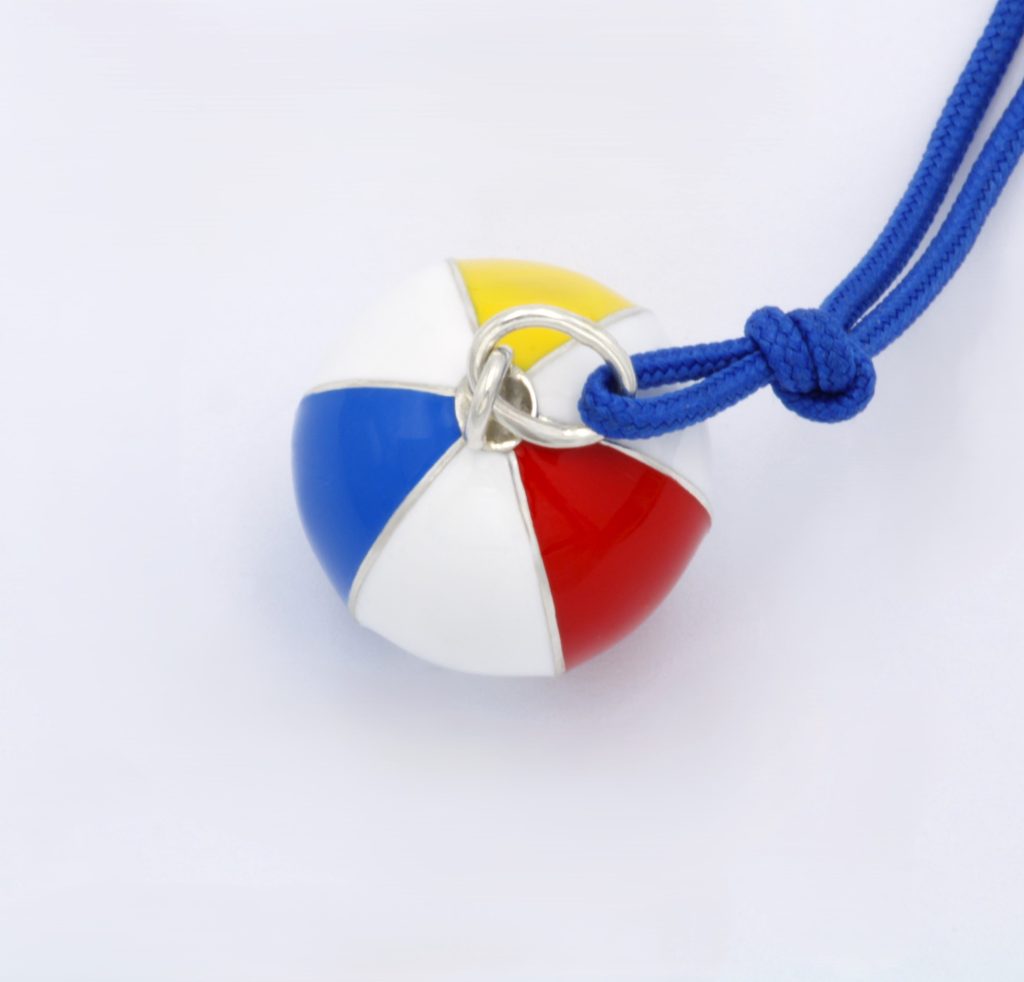 “Beach ball” Πανταντίφ ασημένιο με σμάλτο