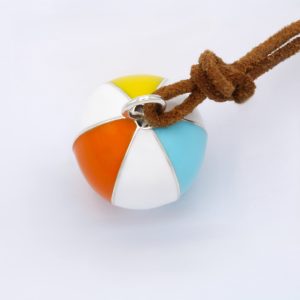 “Beach ball” Pendant, silver, enamel