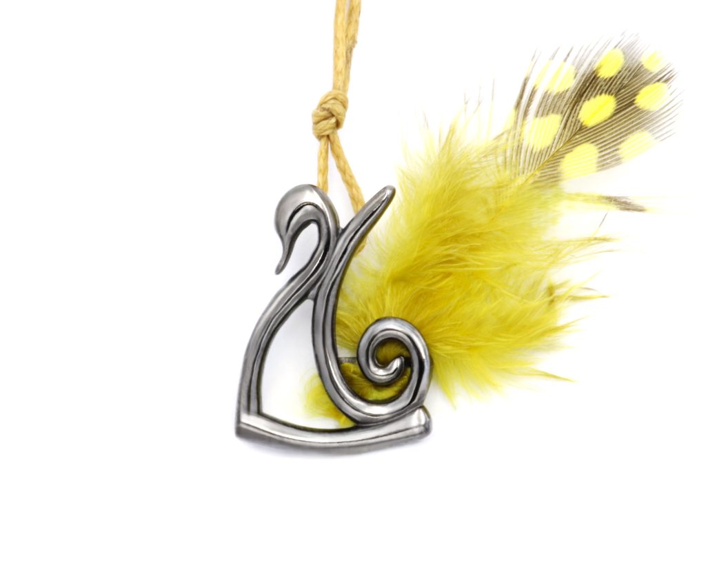 “Swan” Pendant-lucky charm 2026 silver black
