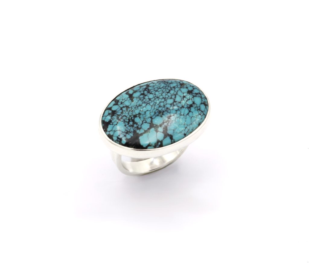 “Turquoise” Ring, silver and gold, turquoise