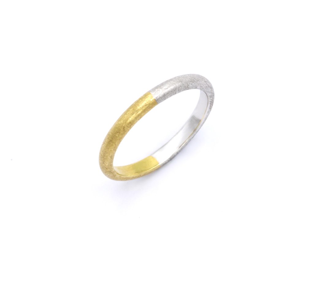“As simple as it gets.. IV” Ring, white yellow gold, matt