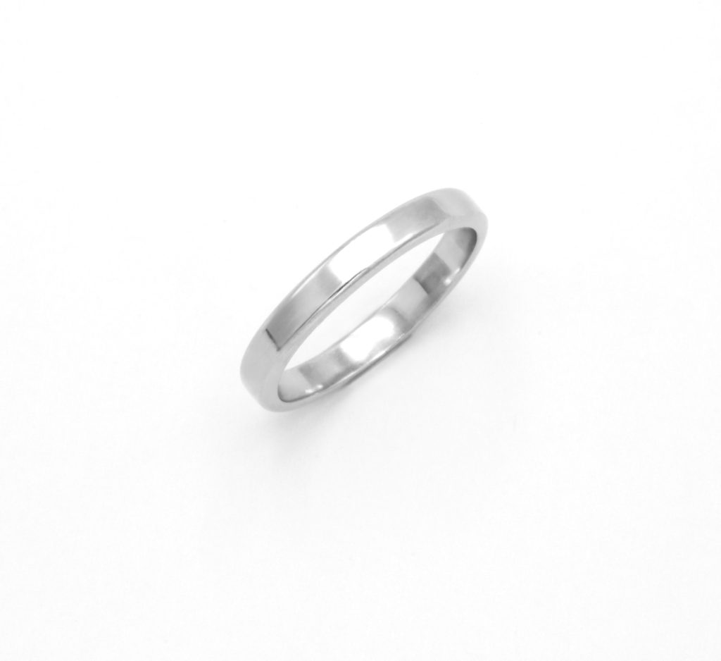 “Minimal square” Ring, white gold