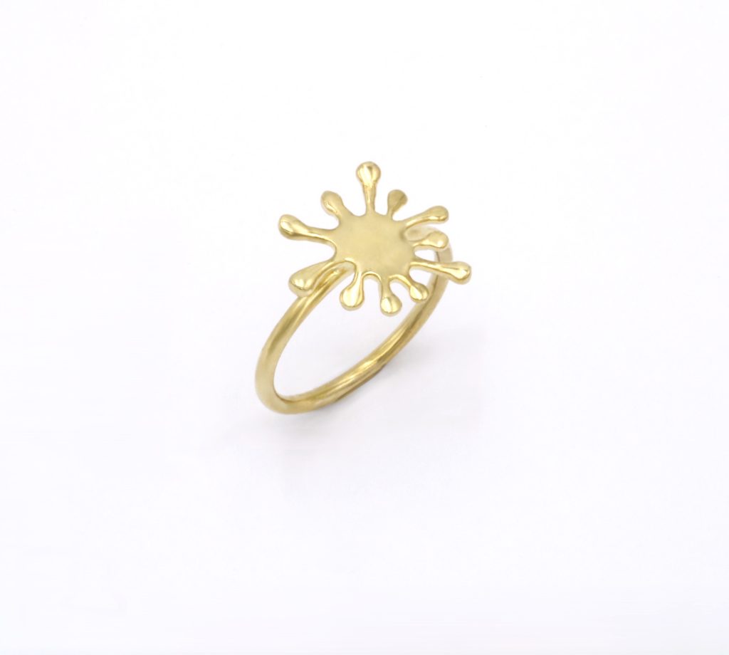 “Splaash ΙIΙ” Ring, silver, yellow