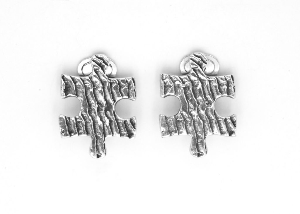 “Puzzle IV” Earrings silver