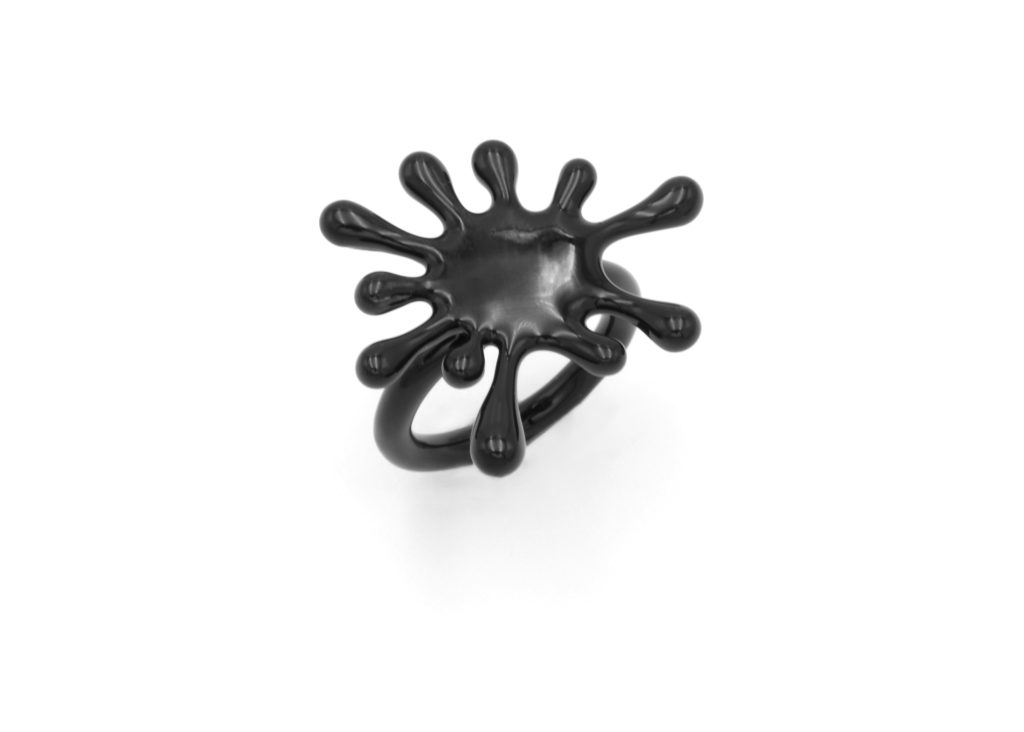 “Splaash ΙΙ” Ring, silver, black