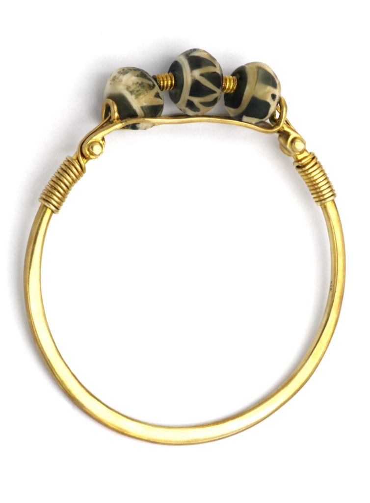 “11th century museum copy I” Bracelet, silver, yellow, ceramic beads